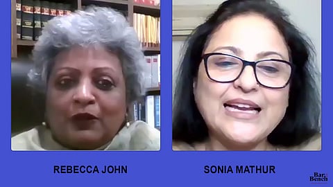 Senior Advocates Rebecca John, Sonia Mathur