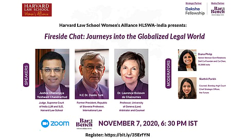 Justice DY Chandrachud to speak at Harvard Law School event on "Journeys into the Globalized Legal World" [Register] 