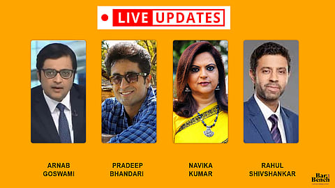 Arnab Goswami, Pradeep Bhandari, Navika Kumar, Rahul Shivshankar