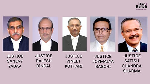 Justice Sanjay Yadav, Justice Rajesh Bindal, Justice Vineet Kothari, Justice Joymalya Bagchi, Justice Satish Chandra Sharma