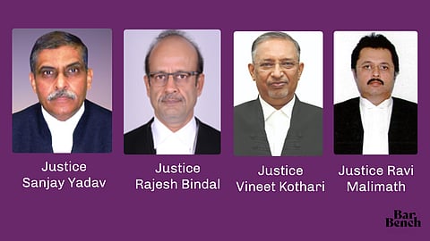 Justice Sanjay Yadav , Justice Rajesh Bindal , Justice Vineet Kothari and Justice Ravi Malimath 