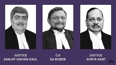 Justice SK Kaul, CJI Bobde, Justice Surya Kant
