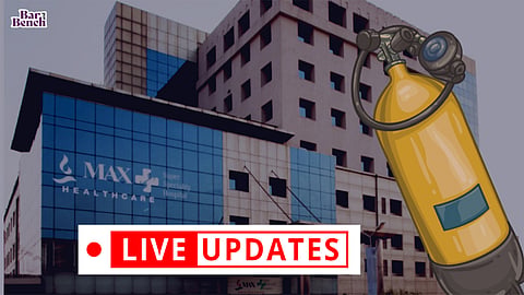 Max hospital,  oxygen cylinders