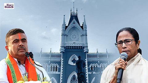 Mamata Banerjee and Suvendu Adhikari with Calcutta HC