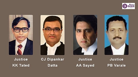 Justice KK Tated, CJ Dipankar Datta, Justices AA Sayed and PB Varale