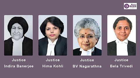 Justices Indira Banerjee, Hima Kohli, BV Nagarathna and Bela Trivedi