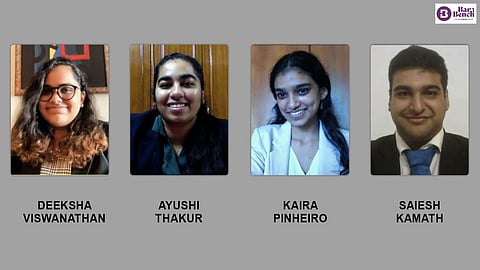 The winners Ayushi Thakur, Deeksha Viswanathan, Kaira Pinheiro, and Saiesh Kamath. 