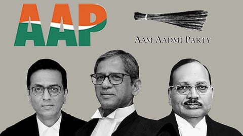 CJI Ramana, Justices DY Chandrachud and Surya Kant, Aam Aadmi Party