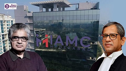 CJI NV Ramana and Harish Salve with IAMC