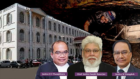 Chief Justice Sanjib Banerjee, Justice H. S. Thangkhiew, Justice W. Diengdoh with Meghalaya HC