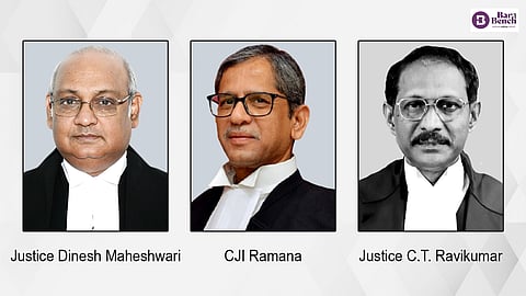 Justice Dinesh Maheshwari, CJI Ramana and Justice C.T Ravikumar 

