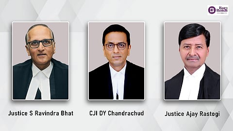 Justice S Ravindra Bhat, CJI DY Chandrachud and Justice Ajay Rastogi 
