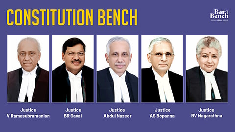 Justice V Ramasubramanian, Justice BR Gavai, Justice Abdul Nazeer, Justice AS Bopanna, Justice BV Nagarathna