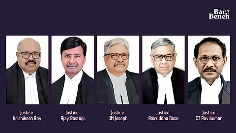 Justice Hrishikesh Roy, Justice Ajay Rastogi, Justice KM Joseph, Justice Aniruddha Bose, Justice CT Ravikumar
