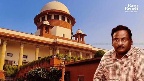 Prof GN Saibaba with Supreme Court 