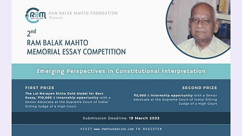 Second Ram Balak Mahto Memorial Essay Competition, 2023 (Register by 19 Mar)