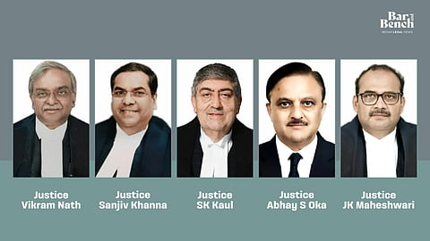Justice Vikram Nath, Justice Sanjiv Khanna, Justice SK Kaul, Justice Abhay S. Oka, Justice J.k. Maheshwar