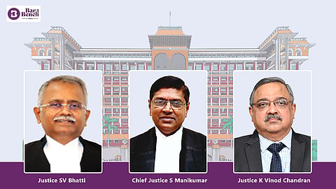 Chief Justice S Manikumar, Justice SV Bhatti and Justice K Vinod Chandran , Kerala HC