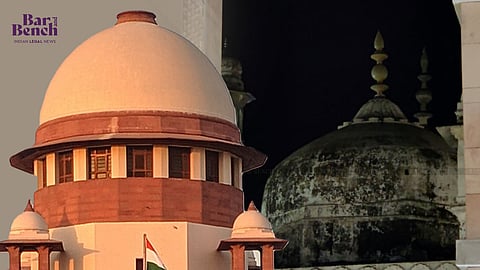 ಸುಪ್ರೀಂ ಕೋರ್ಟ್ (ಎಡ) ಮತ್ತು ಜ್ಞಾನವಾಪಿ ಮಸೀದಿ (ಬಲ)