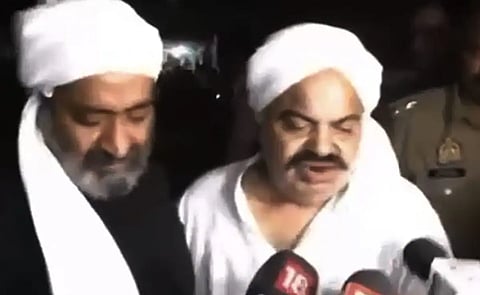 [L to R] Atiq Ahmed's brother Ashraf and Atiq Ahmed