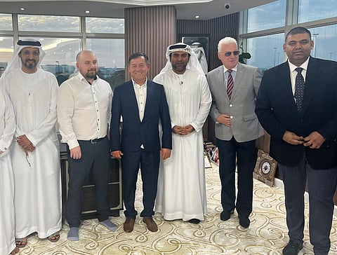 Managing Partner Ashish Deep Verma with officials at Dubai