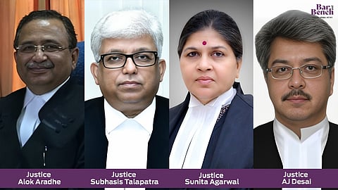 Justices Alok Aradhe, Subhasis Talapatra, Sunita Agarwal, AJ Desai