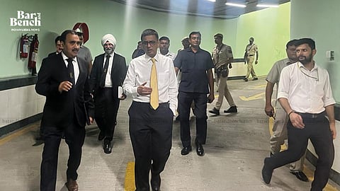 CJI DY Chandrachud pays late evening visit to check progress of construction activities in Supreme Court