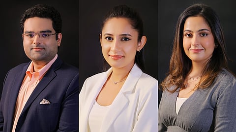 Unam Law Partners (L-R) Sidhant Kumar Marwah, Disha Sharma, Anushka Shah
