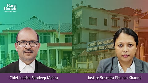 Chief Justice Sandeep Mehta and Justice Susmita Phukan Khaund with Gauhati High Court