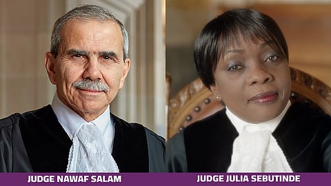 Judge Nawaf Salam and Judge Julia Sebutinde