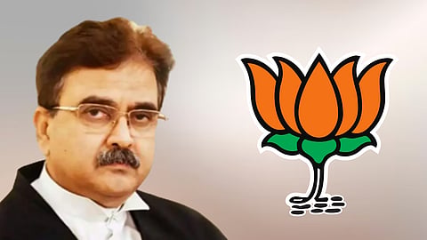 Justice Abhijit Gangopadhyay and BJP symbol