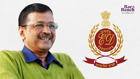 Arvind Kejriwal with Enforcement Directorate