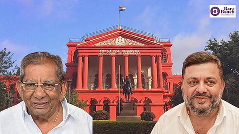 Shamanur Shivashankarappa and Minister S S Mallikarjun with Karnataka HC