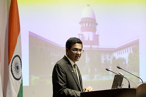 CJI Chandrachud addressing the gathering 