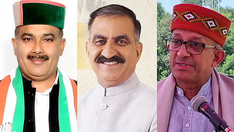 Former MLA Davinder Kumar, Himachal Chief Minister Sukhwinder Singh Sukhu & Independent MLA Hoshyar Singh