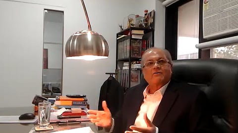 A still from the virtual lecture