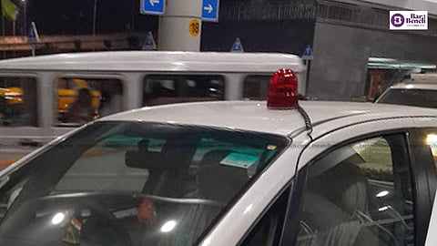 Red beacons and multi toned sirens