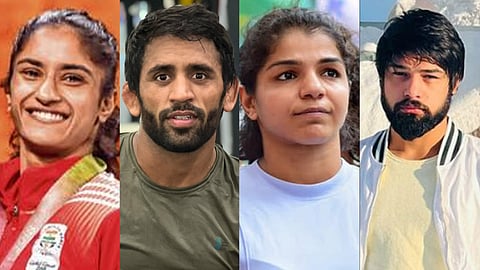 Vinesh Phogat, Bajrang Punia, Sakshi Malik and Satywart Kadian