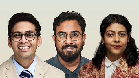 (L-R) Devanshu Sajlan, Amartya Kanjilal and Praavita Kashyap