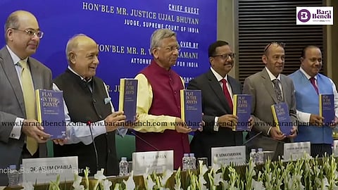 Play in the Joints release
(L to R) Dr Aseem Chawla, Dr Lalit Bhasin, AG R Venkataramani, Justice Ujjal Bhuyan, Justice Yashwant Varma, Dr Manoj Kumar