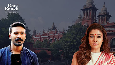 Dhanush and Nayanthara with Madras High Court
