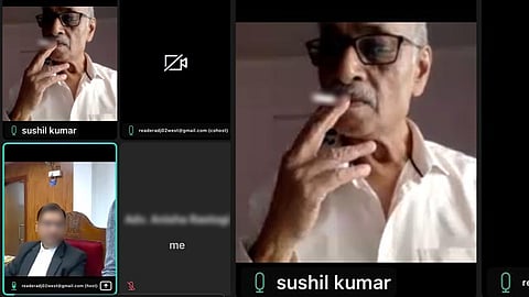 Cigarette in court