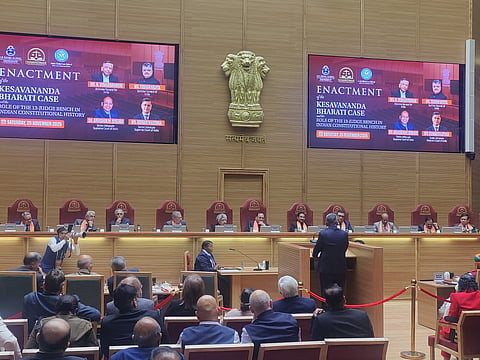 The 13-judge bench in session