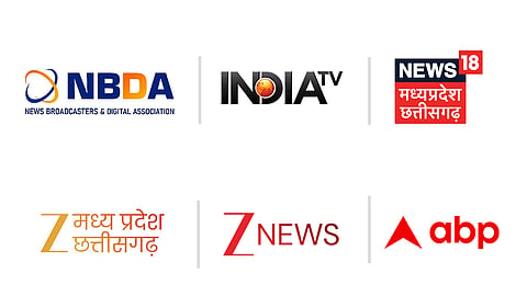 NBDSA, India TV, News18 Madhya Pradesh/Chhattisgarh, Zee Madhya Pradesh/Chhattisgarh, Zee News, and ABP News 