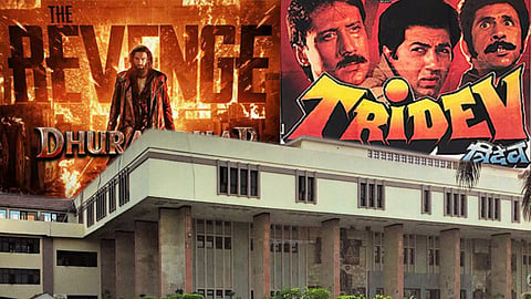 Delhi HC with posters of Dhurandhar 2 and Tridev (1989 film)