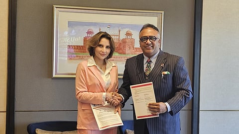 Pavani Sibal, Professor C. Raj Kumar   at the MoU Signing