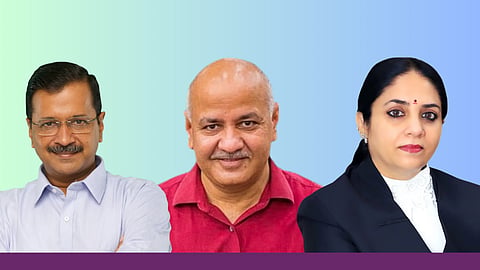 Arvind Kejriwal, Manish Sisodia and Justice Swarana Kanta Sharma