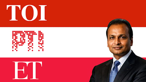 Anil Ambani and Times of India, Economic Times and PTI