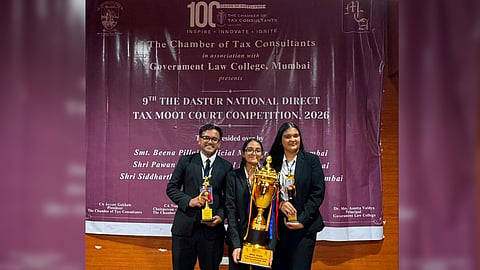 Devesh Mishra, Asmi Chandrakar and Rashleen Kaur Saluja of HNLU Raipur