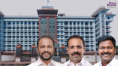 (L-R) Sebastian MJ, Sajeev Joseph and Manoj Moothedan, Kerala HC